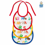 OLY BABY Newborn Baby Bibs Pack of 3 | Soft Cotton Feeding Bibs for Babies | Absorbent & Skin-Friendly
