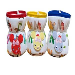 Oly Baby Bottle Cover for Wide Neck Feeding Bottles (125ml) – Soft Plush Stretchable Baby Feeding Bottle Cover with Easy-to-Hold Strap (Multicolor)