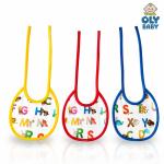 OLY BABY Newborn Baby Bibs Pack of 3 | Soft Cotton Feeding Bibs for Babies | Absorbent & Skin-Friendly