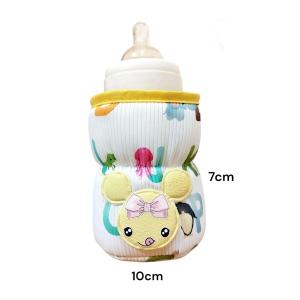 Oly Baby Bottle Cover for Wide Neck Feeding Bottles (125ml) – Soft Plush Stretchable Baby Feeding Bottle Cover with Easy-to-Hold Strap (Multicolor)